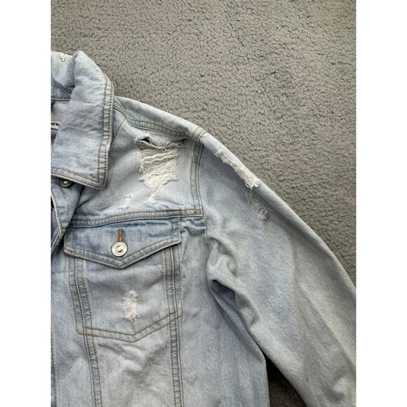 Stradivarius destructed Denim jacket size large - Picture 4 of 12